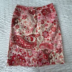 Etro Red Paisley Skirt
